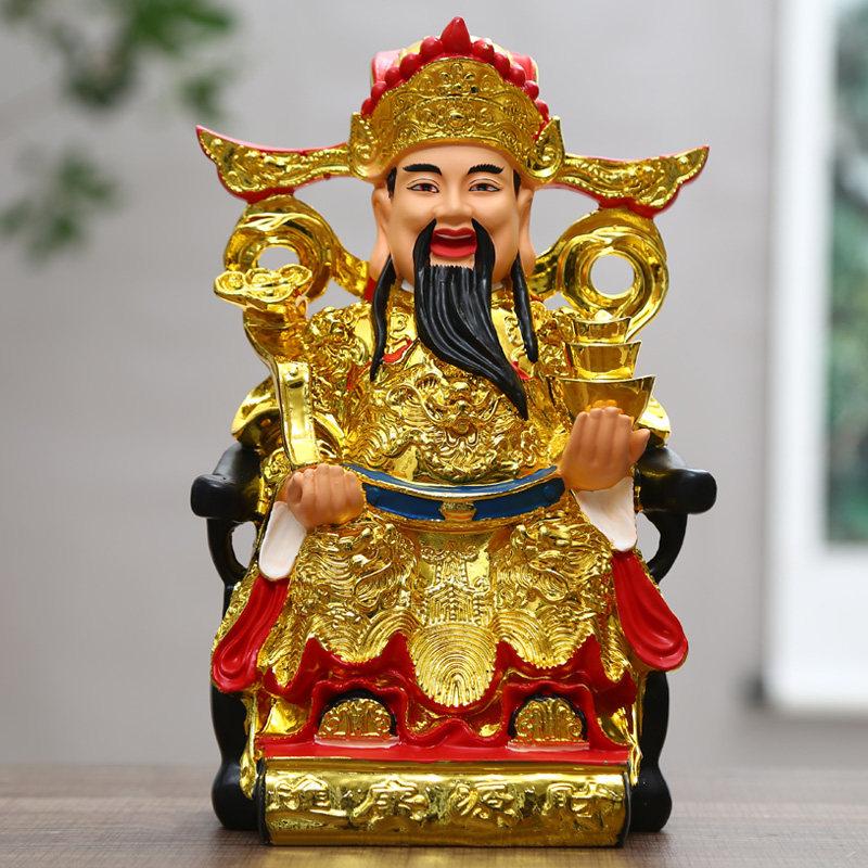 

Resin God of Wealth Buddha Statue Fortune Seeking Buddha Statue Ornament Home Decoration Living Room Enshrines Buddha Statue high 29cm