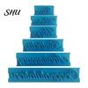 DIY 6Pcs/Set Fondant Mould Soft Non-stick Plastic Happy Best Wishes Birthday Cake Decoration Mold for Home Embosser