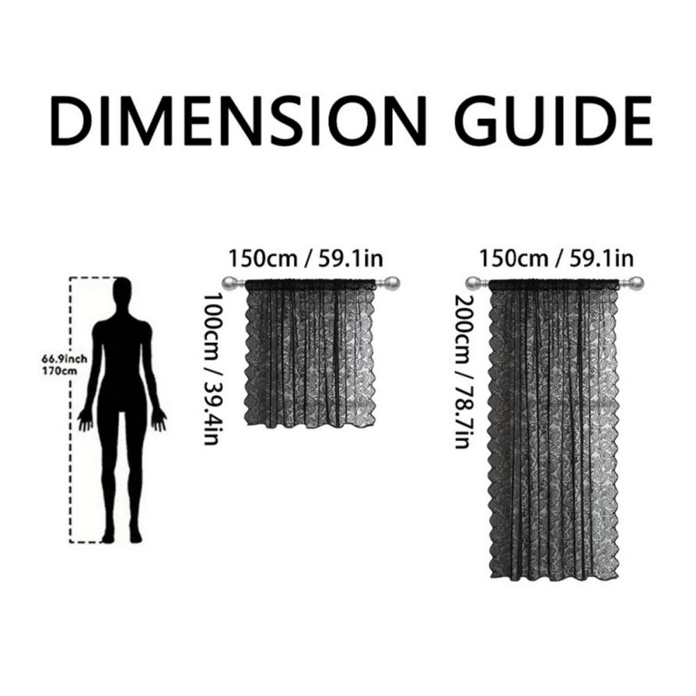 2 buc. Cortină Vintage din Dantelă și Gaze, Cortină Plasă Translucidă cu Gaică pentru Bară
