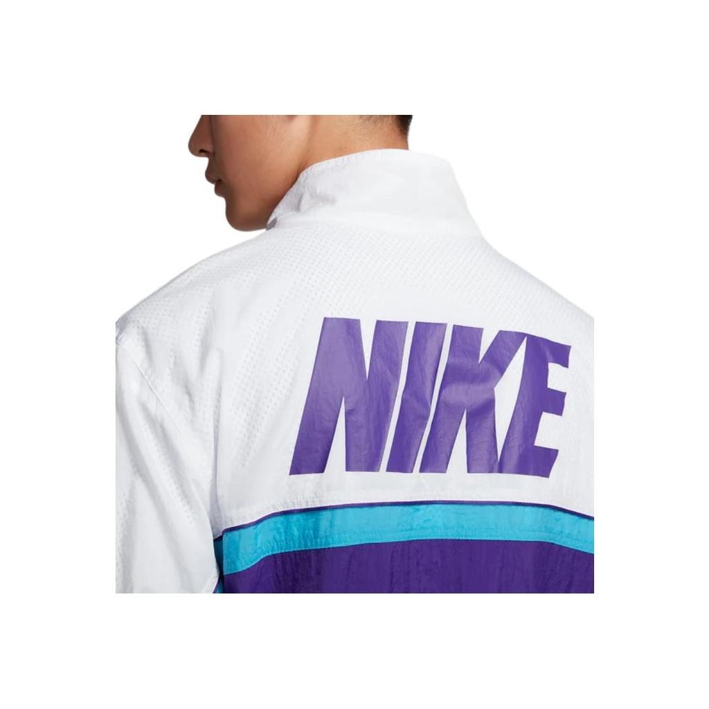 Nike Throwback Woven Basketball Jacket Men Jackets Purple AV9756-103