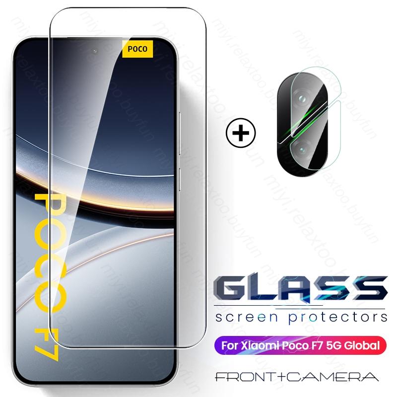 PocoF7 Glass 2To1 Clear 9H Screen Protector Tempered Glass For Poco F7 5G Global Camera Glass On Poxo Poko Little F7 F 7 7F