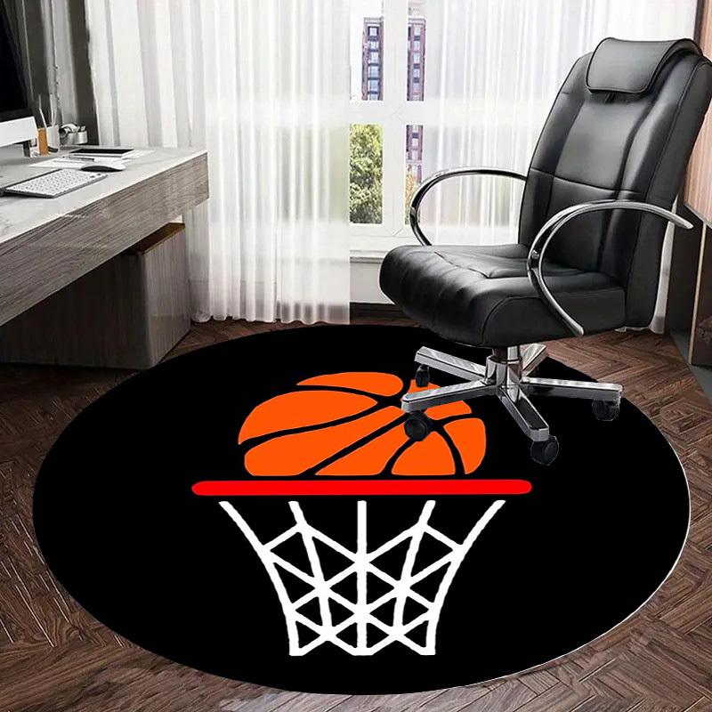 1pc Office Carpet Chair Mats Basketball Hoop Icon Perfect for Decorating Office Chairs, Living Rooms, Or Bedrooms.YDT052