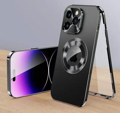 Luxury Metal Magnetic Logo Hole Case For iPhone 16 15 14 13 12 Pro Max Plus Full Camera Protective Shell Comparable To The Original Cover