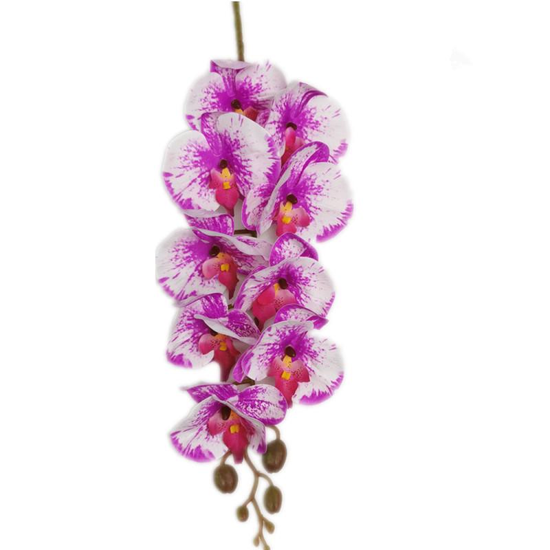 5pc Artificial Phalaenopsis Orchid 9 Heads Soft Latex Butterfly Orchid Flower Branch for Wedding Floral Decoration