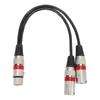 XLR Splitter Cable 11.8 Inch 22AWG OFC 1 XLR Female to 2 XLR Male Cable Microphone Adapter Cord for Mixer Sound