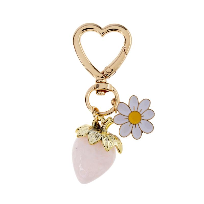 New Strawberry Keychain Keyring Stylish Pendant Keychains Flower Keyrings Ornament Backpack Pendants Gift for Fashion Jewelry