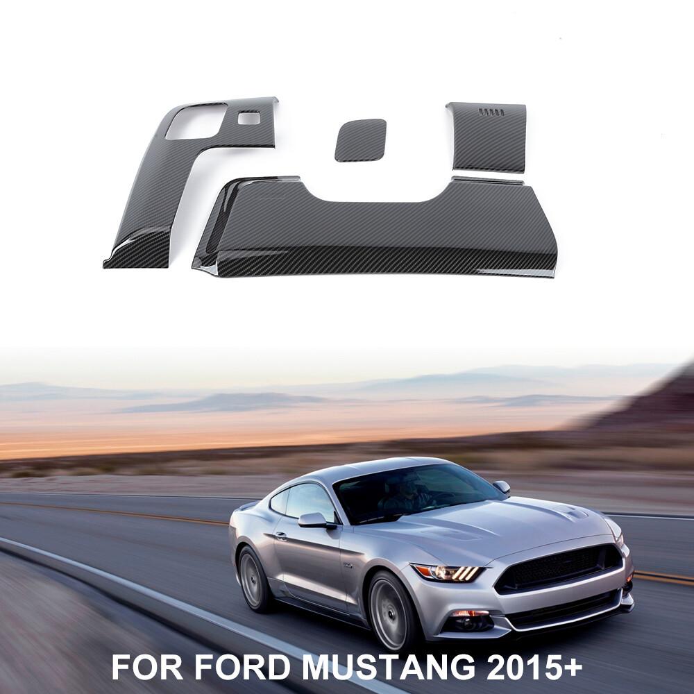 Inner Steering Wheel Lower Panel Trim Cover For Ford Mustang 2015+ Carbon Fiber