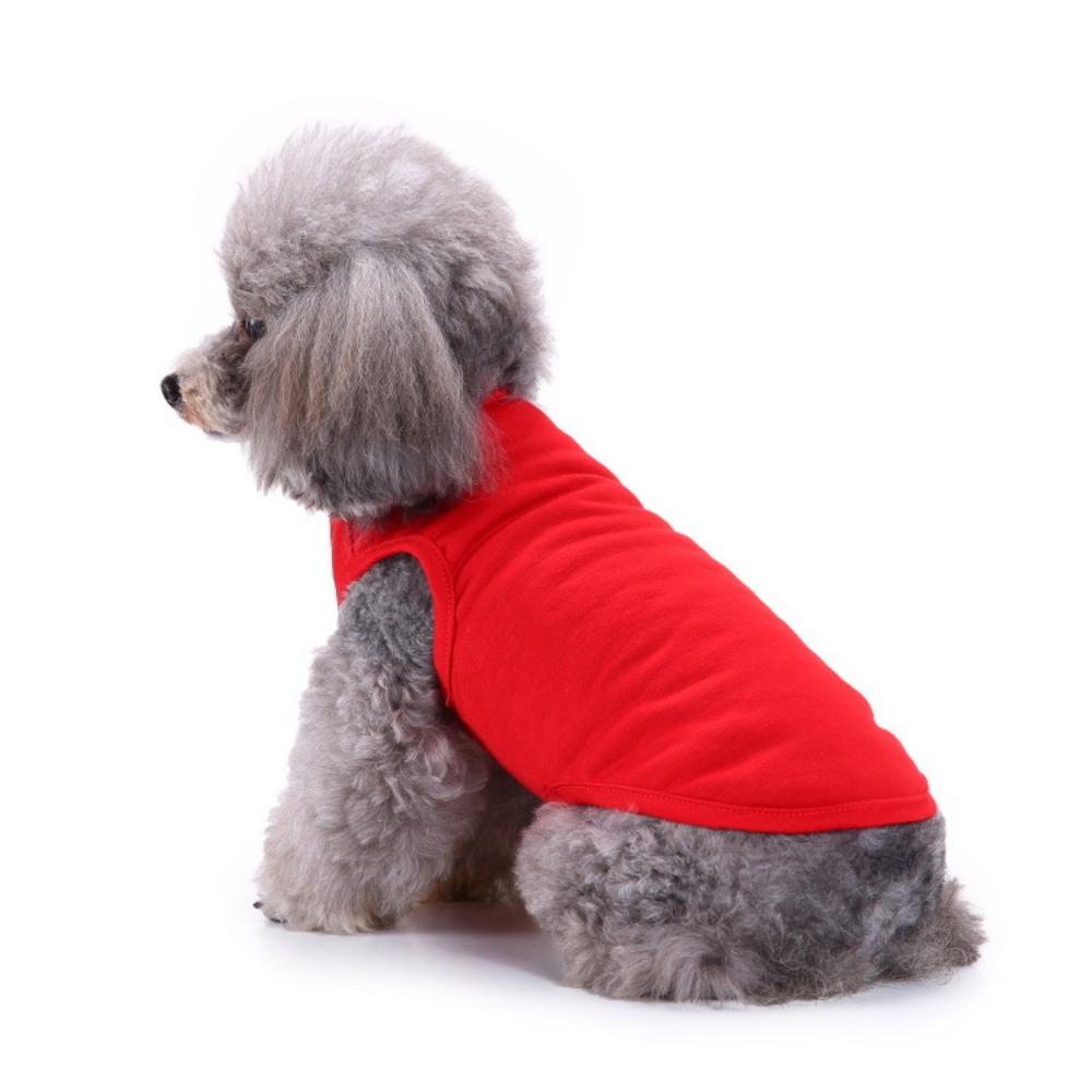 Spring Thin Dog Solid Color Cotton Vest Pullover Hooded Short Sleeve Casual Small Teddy Pet Clothes
