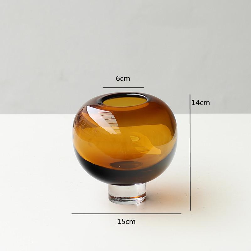 Home Decoration, Amber Glass Vase, Hydroponic Vase, Living Room Flower Arrangement, Aromatherapy Bottle, Glass Container