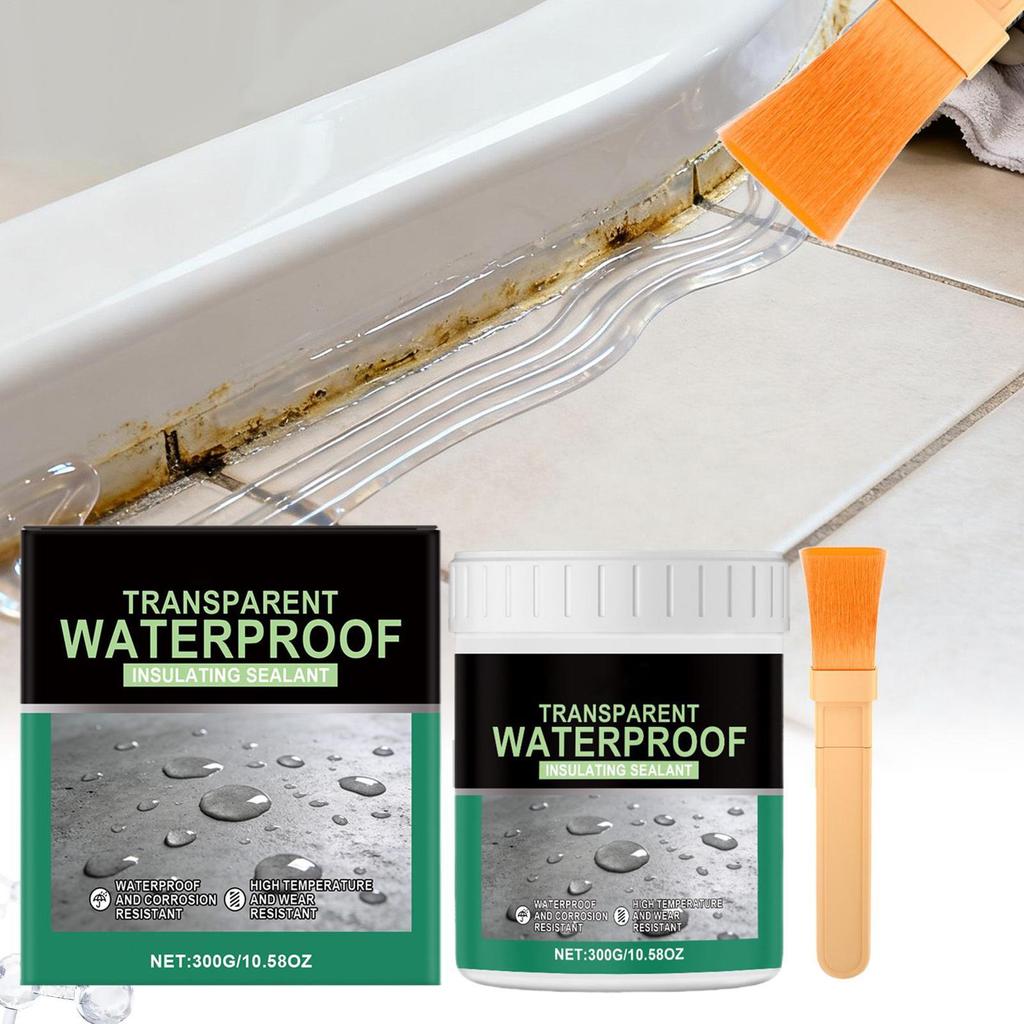 Transparent waterproof Sealant 300g Invisible Clear Waterproof Sealant kit for Roof Wood Metal Floor Wall Basement Shower Deck