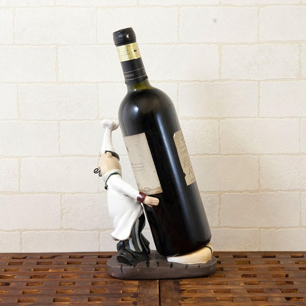 Akizuki Boeki French Chef Wine Bottle Holder, W12 x D13 x H21cm, KSTH053
