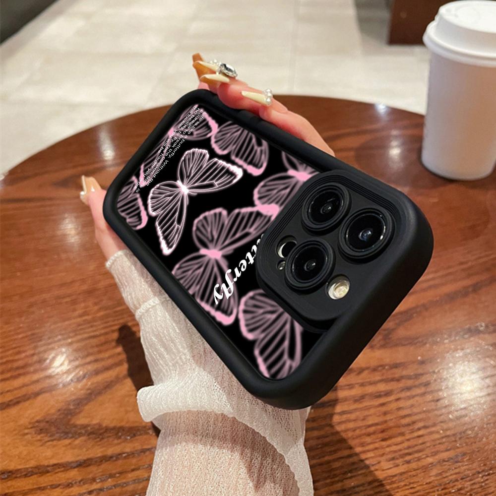 LZ4 Butterfly art design Silicone Phone Case for Samsung A15 A35 S24 S23 Ultra S22 S21 Plus S20 FE A05 A06 A54 A55 A53 A14 M15 Shockproof Back Cover
