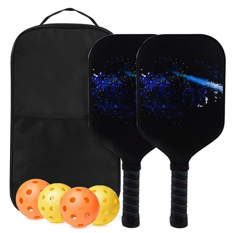 Carbon Fiber Pickleball Paddle Set With PP Honeycomb Core UV Printed Racket Beginners To Advanced Players