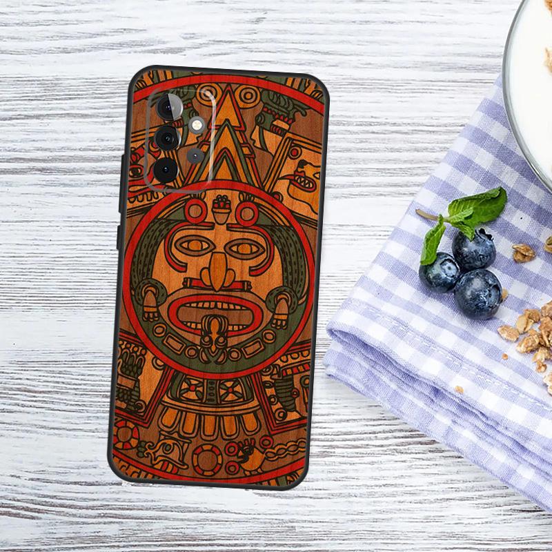 Mayan Calendar Wood Pattern Case For Samsung Galaxy A54 A34 A14 A56 A36 A16 A06 A13 A53 A12 A22 A32 A52 A35 A17 A15 A55