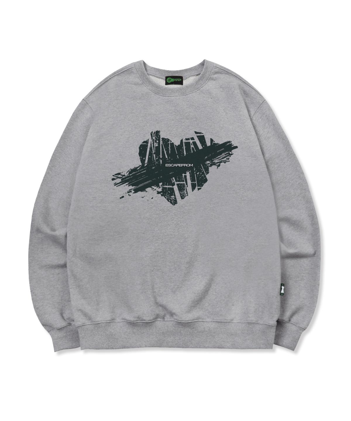 Escape From Vintage Heart Print Sweatshirt Gray L