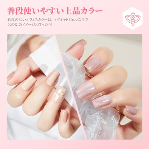 MODELONES Magnetic Gel Nail Polish, Cat Eye Gel, Magnet, Sparkly, Magnetic Nail Polish, Color Gel, Fine Particles, Cat Eye, Self-Nail Polish, 6-Color