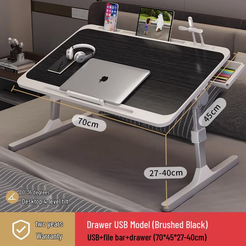 Adjustable Bedside Table: Folding Computer Desk for Student Dorms, Bedrooms, or Home Study