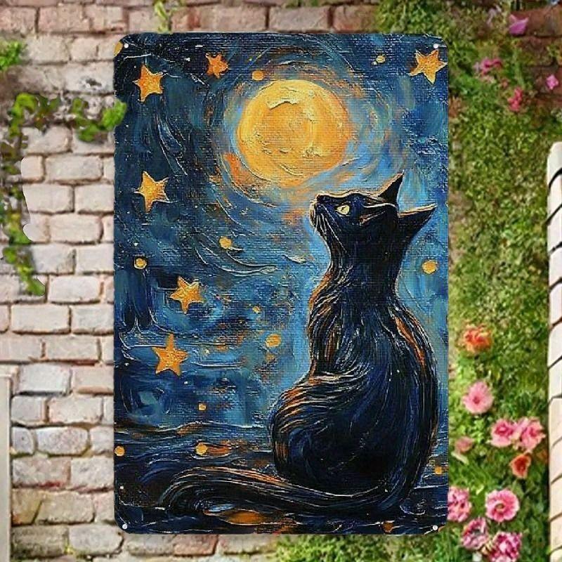 Vintage Style Metal Tin Sign Cute Cats Dogs for Cafe Interior