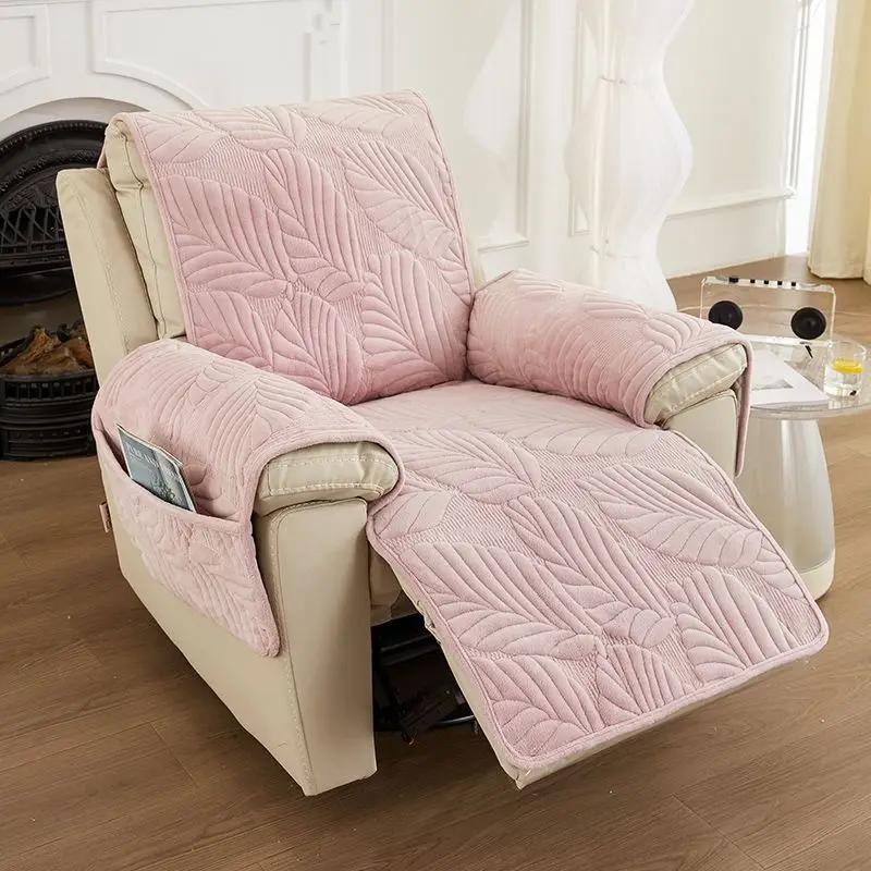New Jacquard Recliner Slipcover With Side Pocket Furniture Protective Covers Removable Machine Washable Home Decor