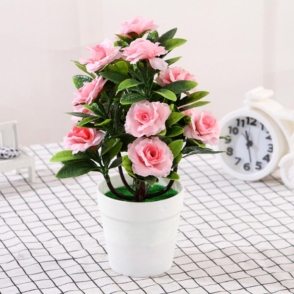 Elegant Silk Rose Flowers In Pot Adds a Touch of Beauty To Your Garden