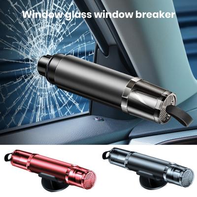 Autofenster-Glasbrecher mit Sicherheitsgurt-Schneidewerkzeug, leichtes, tragbares Multifunktions-Sicherheitshammer-Notfall-Fluchtwerkzeug