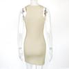 Sommer Ärmellos Sexy Tasche Hüfte Kurz Kleid Einfach Schlankmachend Tanktop O-Ausschnitt Mini Kleider Basic Mode Bodycon Party Elegant Kleidung