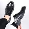 Men's Business Leather Shoes Gentleman Casual Style Work and Office Outdoor Street Adult Walking Shoes Suit Black Brown