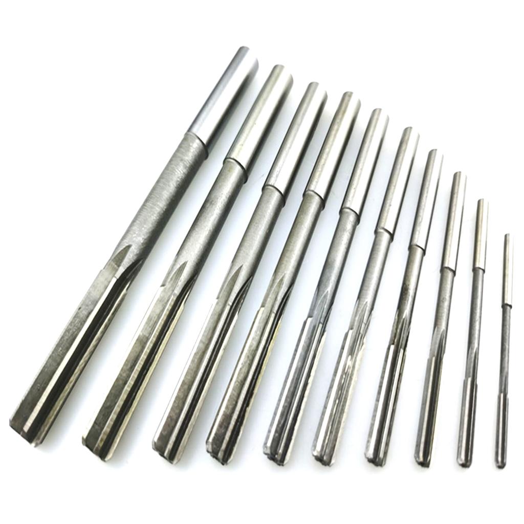 10x Reamer H7 Set 3mm 4mm 5mm 6mm 7mm 8mm 9mm 10mm 11mm 12mm Straight Shank HSS