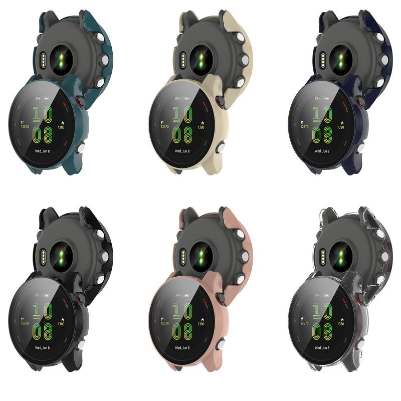 Screen Protector Housing Suitable for GarminForerunner 255 for Case Cover Full Coverage Sleeve Tempered Film One-piece F
