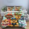 Cute Cartoon Dog Team Pattern Bedding Duvet Cover Set Duvet Cover Pillowcases  (1*Duvet Cover 2*Pillowcases, Without Duvet Insert)