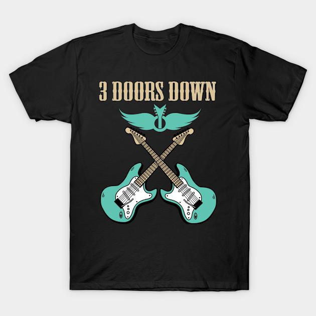 

Мужская черная футболка с принтом 3 Doors Down Band Печать на трансферной бумаге без вырезания Хлопковая футболка S чёрный