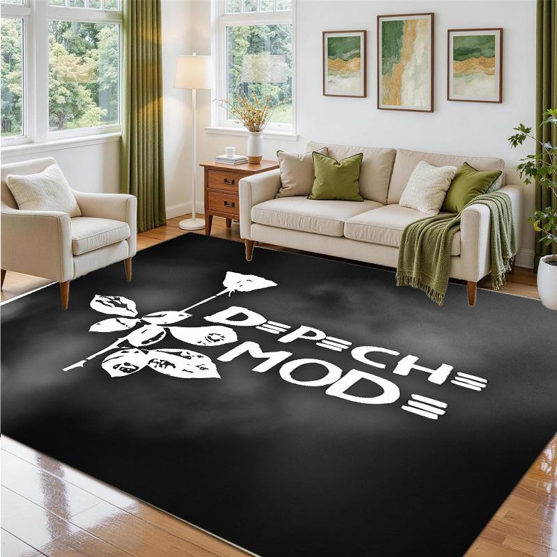 Depeche Mode Design Crystal Velvet Rug Soft Decorative Mat for Bedroom Entrance