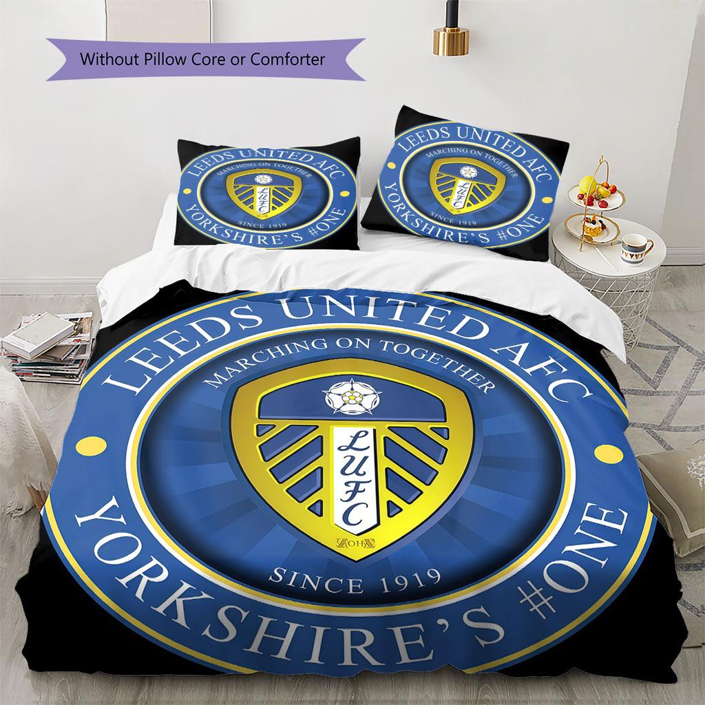 Leeds Soccer Bedding Quilt Set Quilt Cover Pillowcase Home Decoration Birthday Gift (1 * Duvet Cover + 2 * Pillowcase, Without Core)