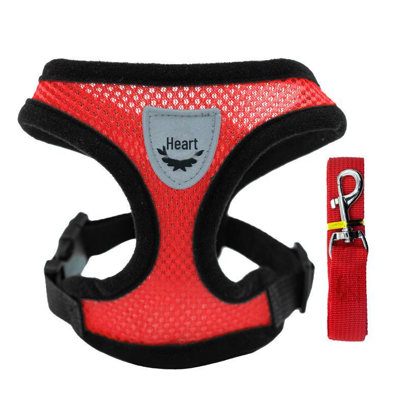 Pet Outdoor Walking Harness & Collar Set - No-Pull Adjustable for Dogs and Cats