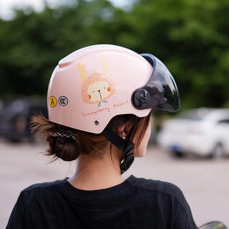 3C Certified Women's Electric Scooter & Motorcycle Helmet - All-Season, Cute, Half-Helmet