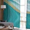 Luxury Tulle Curtains Teal Gradient Marble Pattern Living Room Kitchen Chiffon Curtain Youth Bedroom Sheer Floor Valance Curtain
