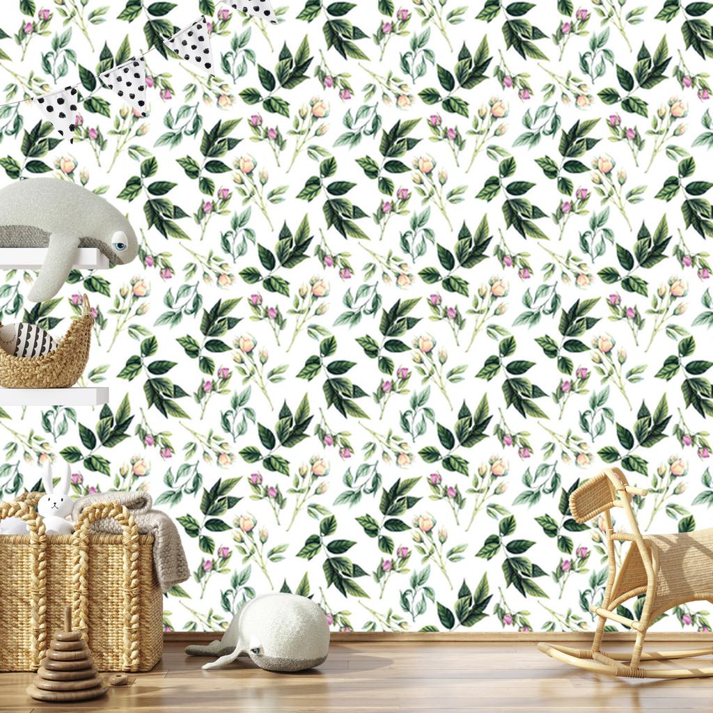 Branches with roses wallpaper for living room and bedroom 50x1000
