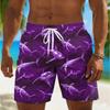 Men's Shark Print Shorts Swim Shorts Swim Trunks Mid Waist Hawaiian Boho Casual Daily Holiday Drawstring Elastic Waist