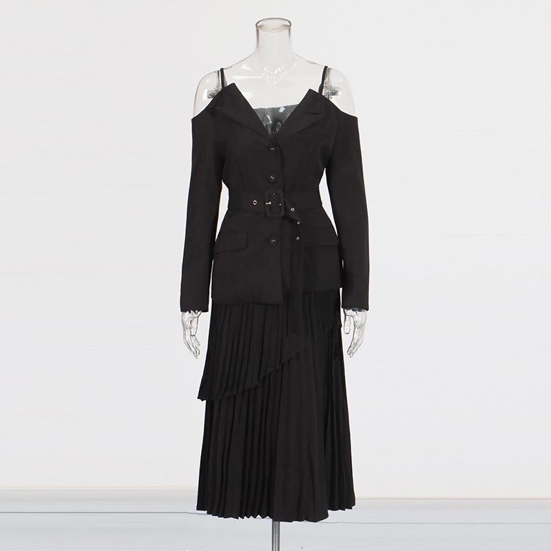 Australský komplet s odhalenými rameny a vysokou plisovanou sukní pro ženy - Kolekce 2025