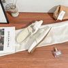 Sheepskin version~ Retro single shoes for women to wear high-end bag head Muller shoes front lace-up pointed women's shoes have a versatile temperame