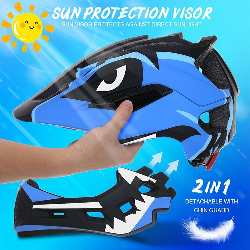 Casco da Bicicletta per Bambini, Casco Integrale Regolabile Staccabile per Ciclismo, Casco per Bambini – Bicicletta, Skateboard, Scooter Attrezzatura Protettiva.