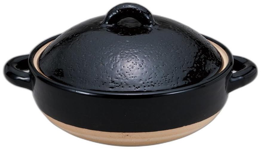 Iga Glossy Black Pot X 26 X Earthenware Can Be Used Over an Open Setomonohonpo 9.0 [31.5 17cm, 2300cc] Pot, Ceramic, Flame,