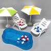 Mini Dollhouse Accessories Simulation Swimming Pool/Swimming Ring/Coconut Tree/Beach Chair Scene Decoration Model Play House Toy