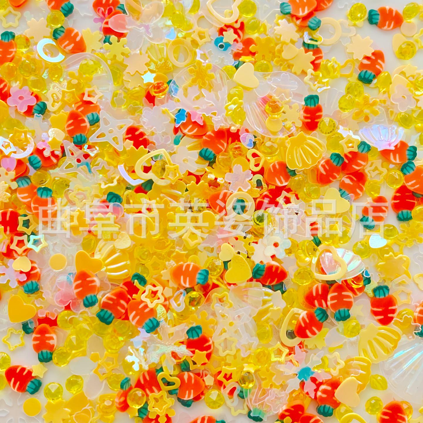 Glitter DIY Resin Filler: Mixed Polymer Clay Shell, Star & Heart Sequins for Nail Art & Toy Decoration 10g bag