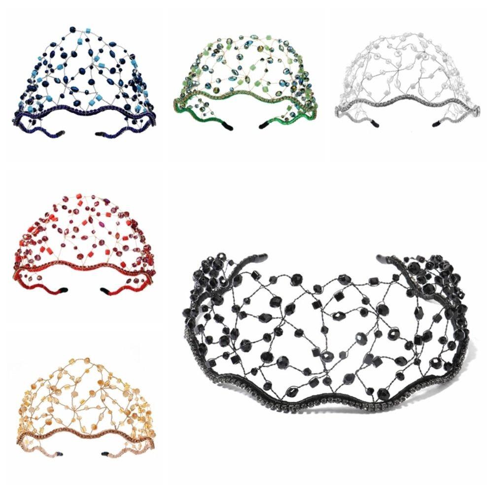 Wedding Headpieces Crystal Beads Hair Net Crown Elegant Headbands Bride Hair Bands  Party