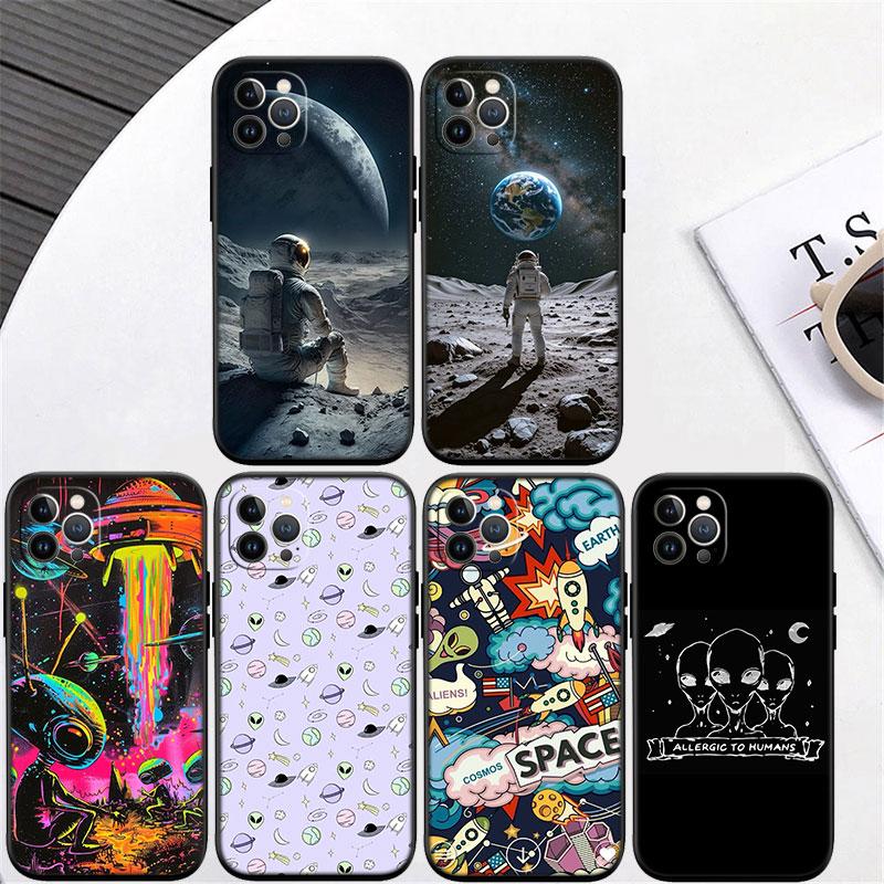 Astronaut Space Alien UFO New High-End Cover Phone Case for iPhone SE XS XR 17 16E 12 11 Pro Max Mini Air