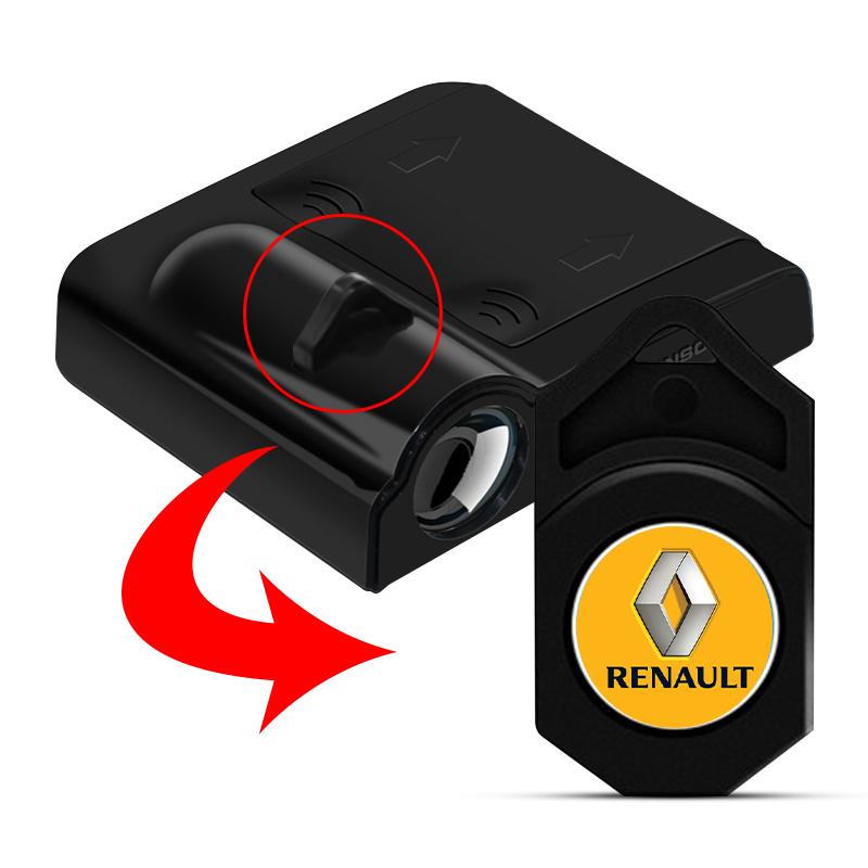 2Pcs Car Door Projector Lamps Emblem LED Welcome Light For Renault Dacia Sport Duster Megane 2 3 4 IV Clio Fluence Logan Captur