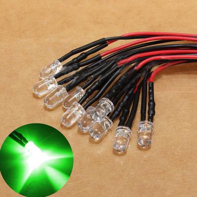 10 τμχ 12V 10 x Προενσύρματη 5mm Λάμπα LED 20cm/7,8in Προκαλωδιωμένη