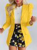 Set Moda Donna Primavera/Autunno Chic a Quadri Floreale Casual Gonna Corta Completo Due Pezzi