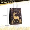 6pcs Bronzing Christmas Kraft Paper Bags Elk Snowflake Gold Black Paper Gift Bags Party Decor Christmas Tree Gift Packaging Bags